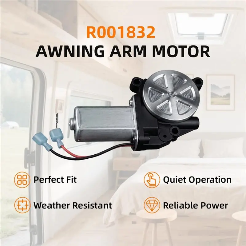 AT92-R001832 For Carefree Of Colorado RV Awning Motor 12V 060744-001 060744001 For Longitude, Altitude Series Awnings RV Compass