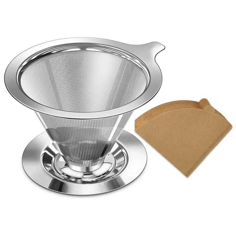 

Pour Over Coffee Dripper, Slow Drip Coffee Filter With 40 PCS Paper Filter, Pour Over Coffee Maker For 1-2Cups Brew, Easy To Use