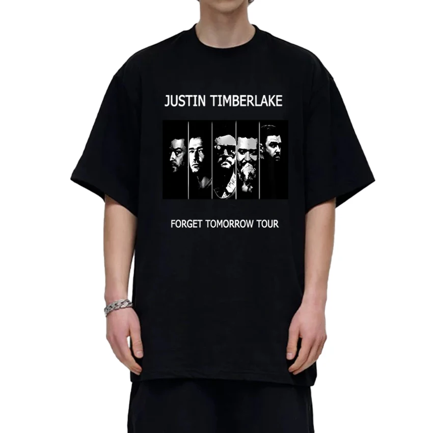 

High Quality Justin Timberlake vintage print T shirt Men Women Hip Hop Oversized short sleeve T-shirts Unisex Cotton streetwear