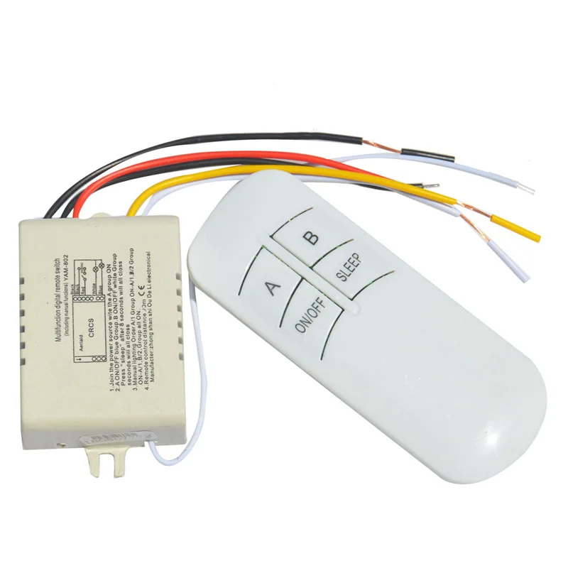 -BOFF 2X Wireless On/OFF 2 Way 220V Lamp Remote Control Switch Receiver Transmitter Controller Lamp Home Replacements Parts