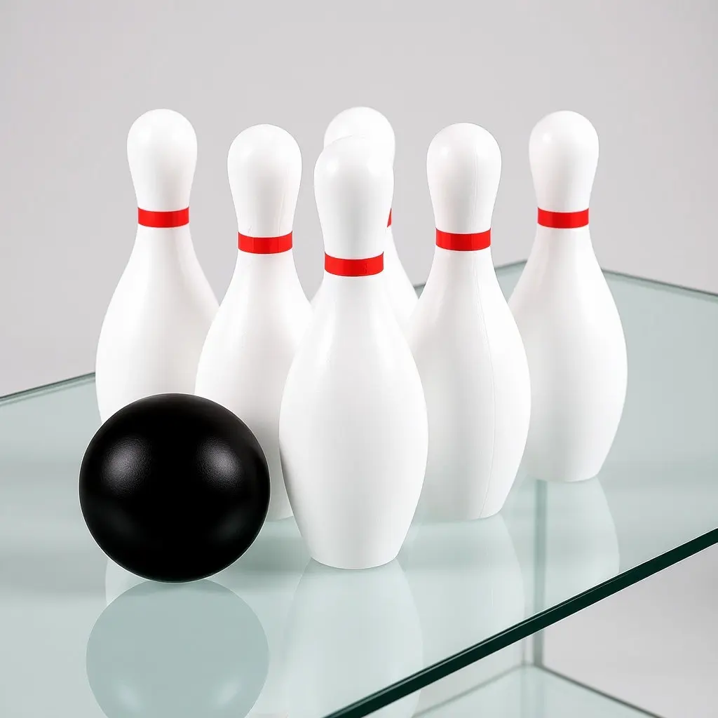 

Wooden Bowling Set White Safe Non Toxic Premium Material Educational Motor Skill Development Family Interactive Outdoor