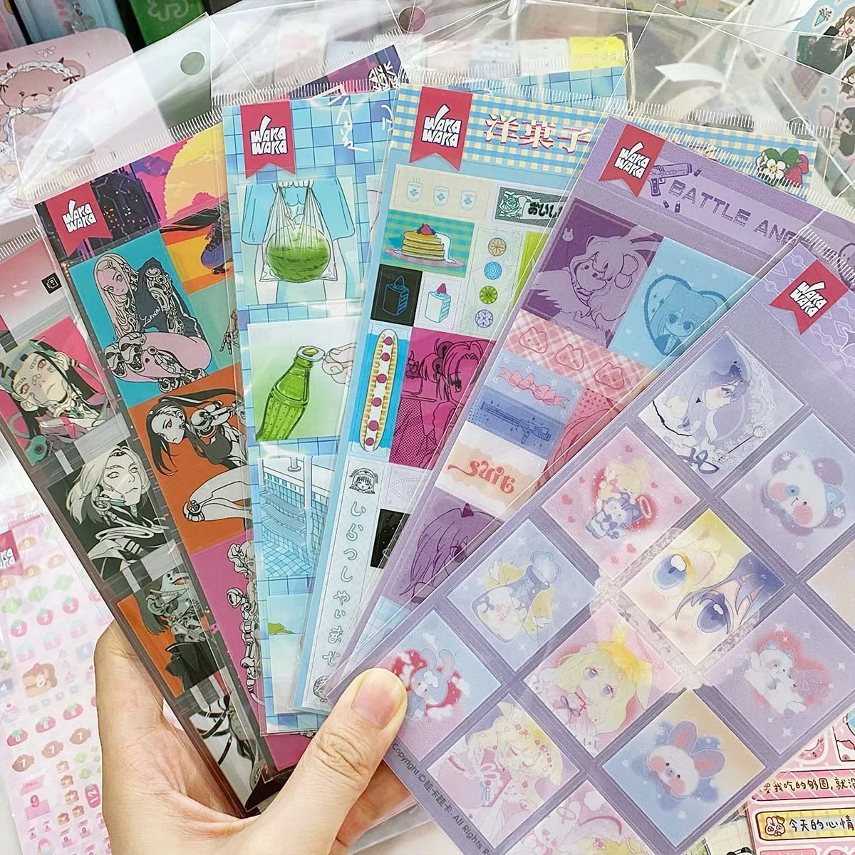 30 pegatinas de etiquetas aleatorias para álbum de recortes, pegatinas cuadradas Kawaii no repetidas, manualidades de artes lecheras DIY, álbum,