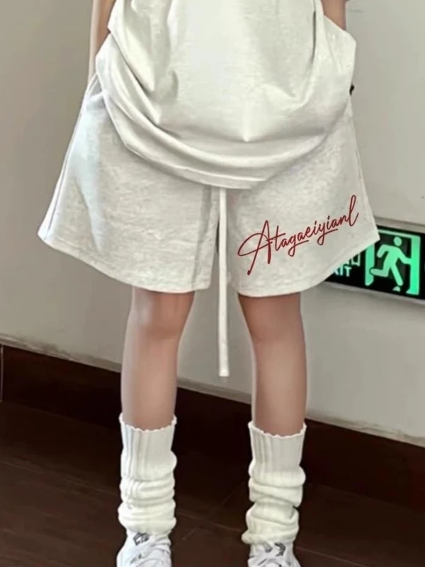 

plus Size 300 Pou American Retro Sport orts Men's Summer New High Street Loose Casual Five-Quarter Pants Straight Leg Ca...