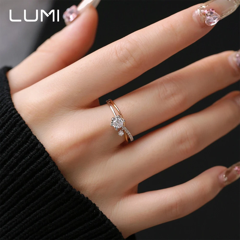 خاتم بتصميم مويسانيتي ستار أوربت VVS1 للسيدات بلون D | S925 خاتم الزواج من الفضة الاسترليني وعد أبدي #2