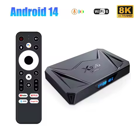 X96Q pro plus Android 14 Smart TV Box Media Player with Google Voice Remote 1000M WiFi6 4K 8K Allwinner H728 TV Box Set Top Box