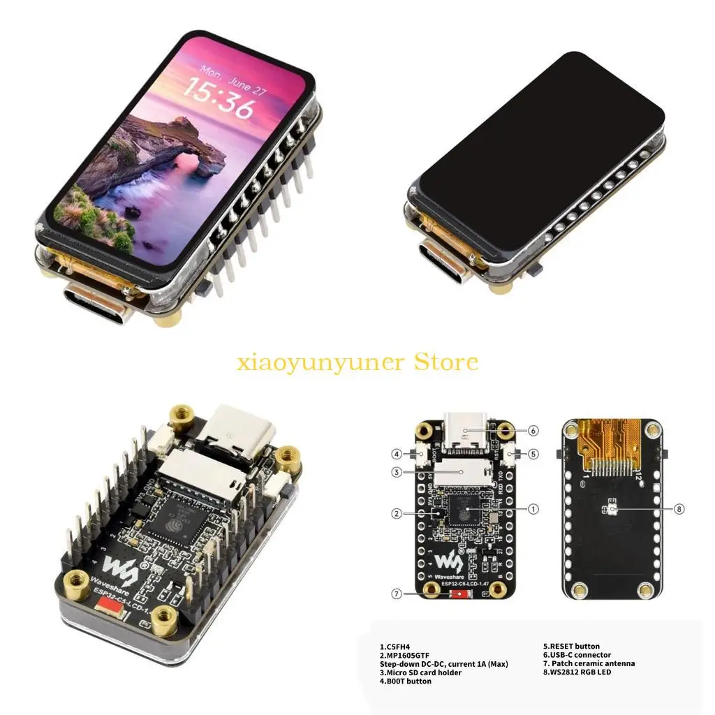 p9jb-wireless-display-development-board-147in-lcd-wifi-6-thread-14-and-gpio-for-control-screen-design-work-builds