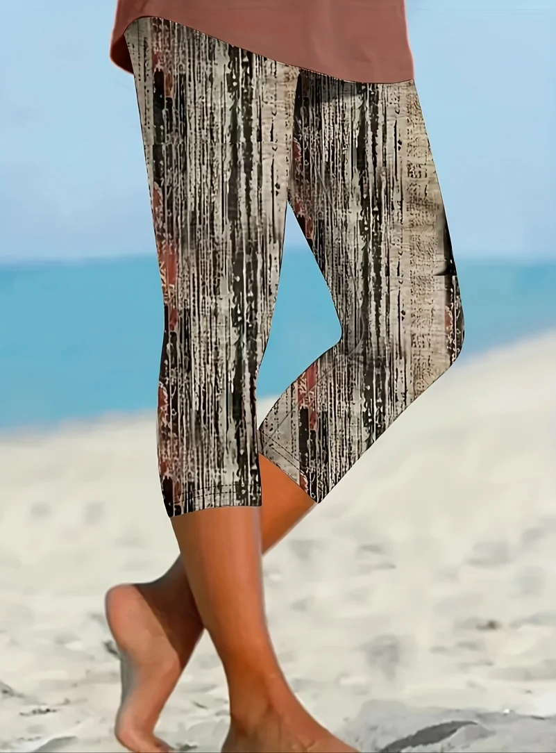 European and American Fashion Printed Tight-Fitting Leggings Suitable for Vacation/Commuting/Light Exercise/Home Use (Economical and Durable)