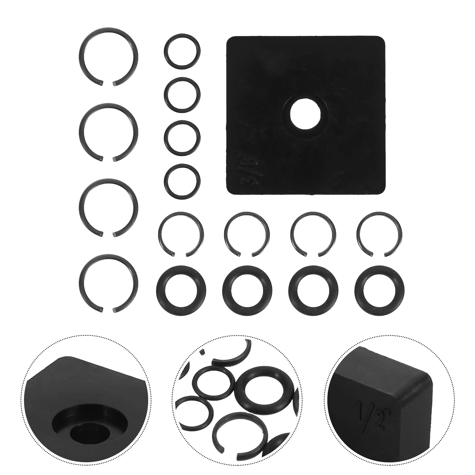 17pcs 1/2” 3/8” O-Ring Replacement Pneumatic Fast Change System Durable Ergonomic Handle Sealing Performance Air Leakage