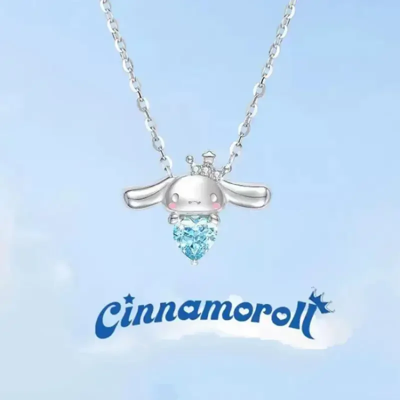 Cinnamoroll Necklace Autumn and Winter Sterling Silver Light Luxury Small Collarbone Chain Girls HelloKittys Accessories Sanrios