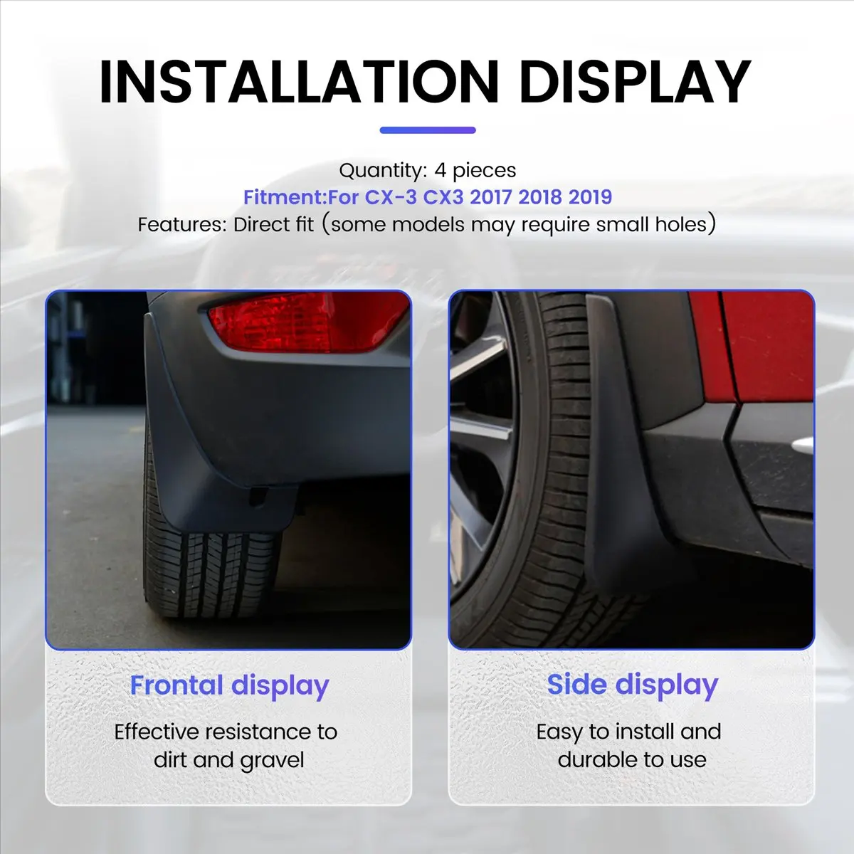 NCSMT for Mazda CX-3 CX3 2017-2019 Fender Mud Flaps Mudguards Exterior Parts Products Cover Accessories 4Pcs