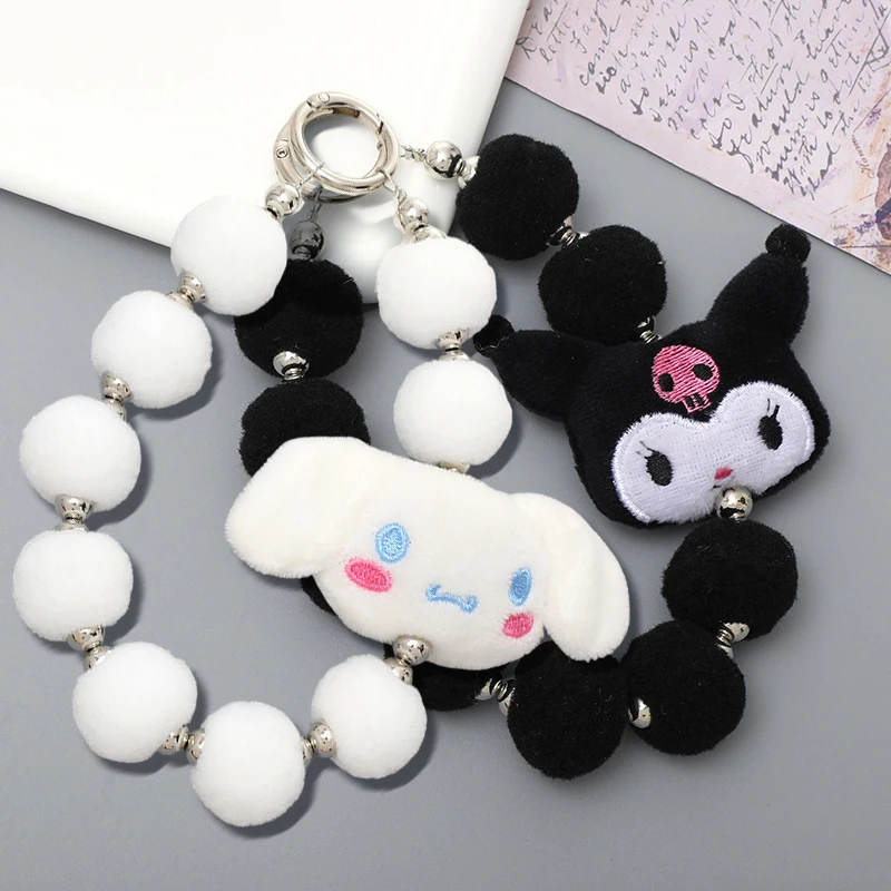 Y2K Hello Kitty Anime Phone Chain, grânulos coloridos retrô, chaveiro anti-perdido, pulseira na moda, sacos acessórios de jóias, presentes para meninas