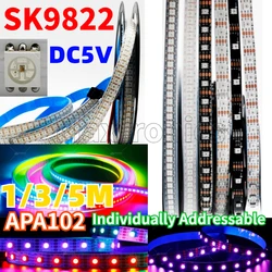 1M/3M/5M APA102 LED Pixel DC5V SK9822 LED Strip Light 30/60/144leds/pixels/m IP30/IP65/IP67 Dual Signal Individually Addressable