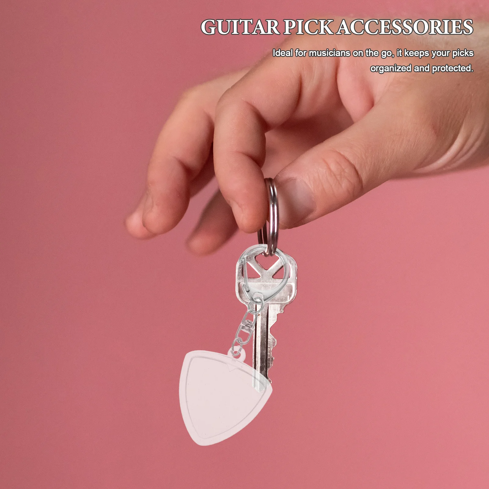 

Transparent Guitar Pick Storage Case Keychain Portable Plastic Pick Holder Standard Size Acoustic Electric Guitar Accessories