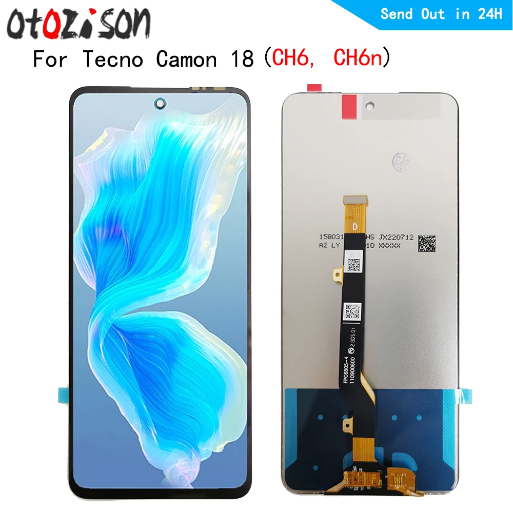 

CH6 ЖК-экран 6,8 дюйма IPS для Tecno Camon 18 CH6n ЖК-дисплей с сенсорной панелью и дигитайзером экрана с рамкой в сборе для Tecno Camon18