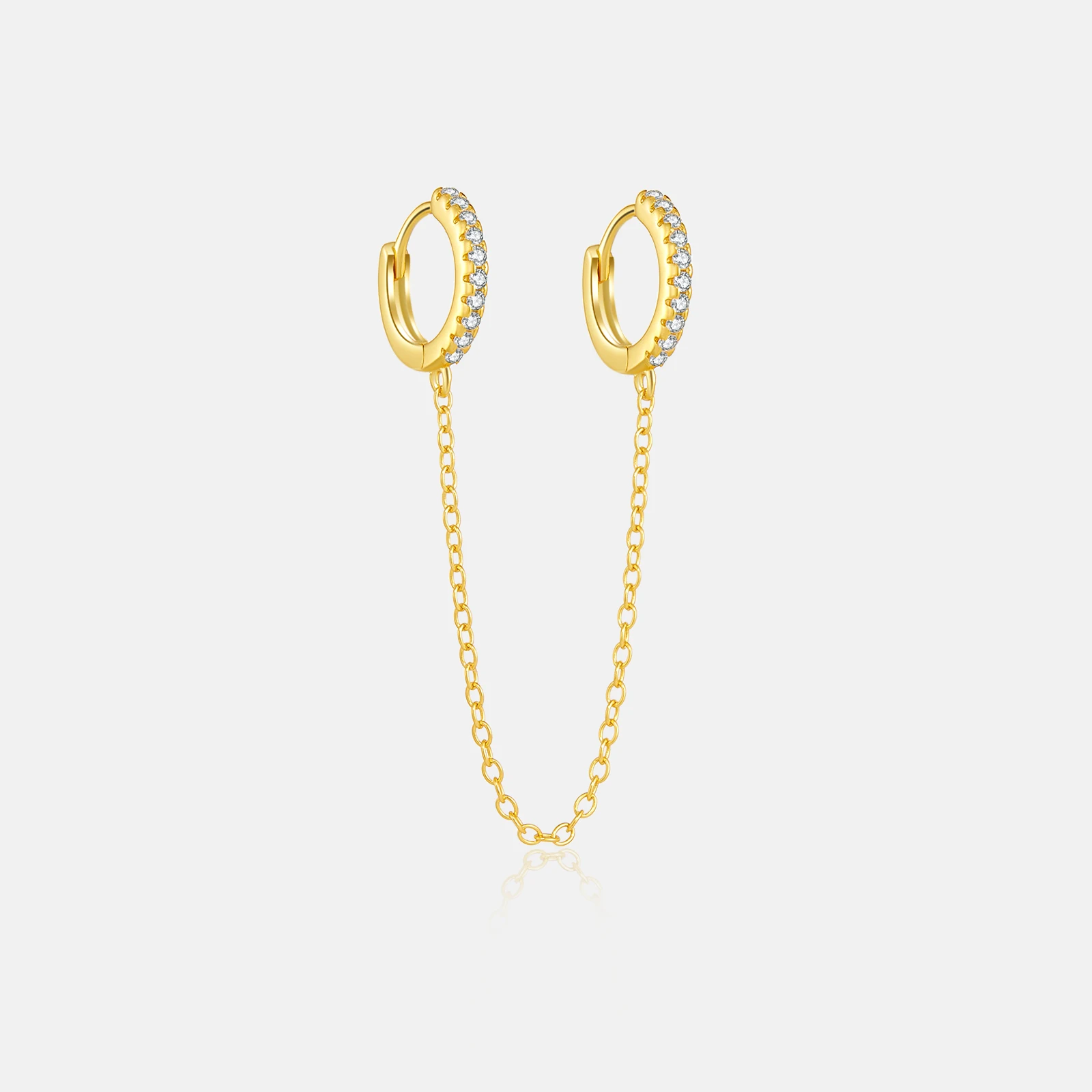 VEWANT Women 100% 925 Sterling Silver Chain Long Double Hoop Earring 2024 Luxury Fine Fashion Gift Party Jewelry