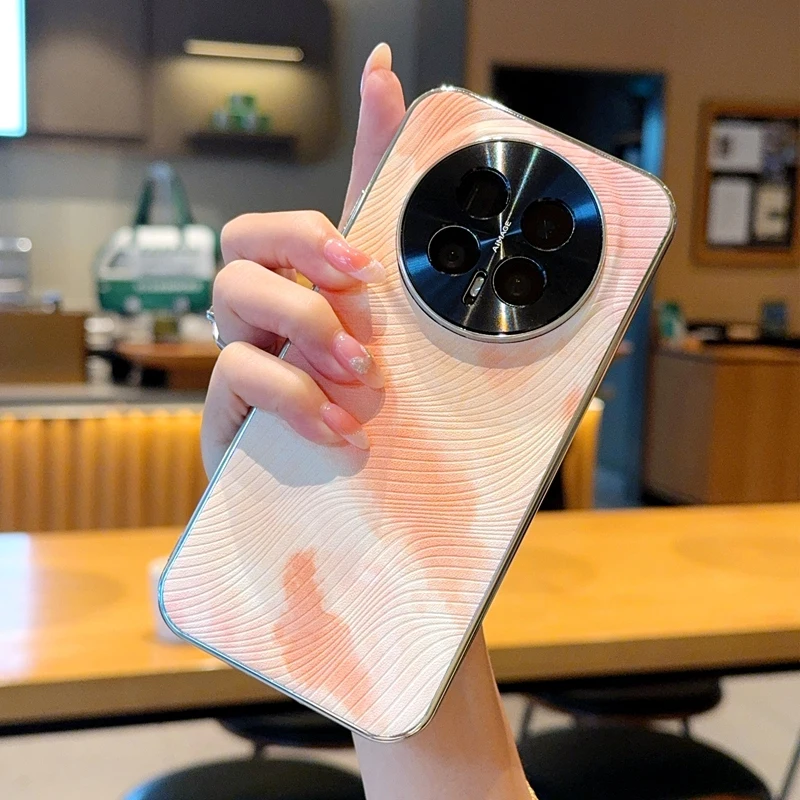 

Fashion Phone Case For Honor Magic 8 7 Pro Protective Watercolor Painting Pattern PC Hard Shell Plating Border Back Cover