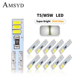 10PCS T5 3014 6SMD Car Auto Dashboard Lights Reading Instrument Panel Lamp Led White 12V DC Car Accessories