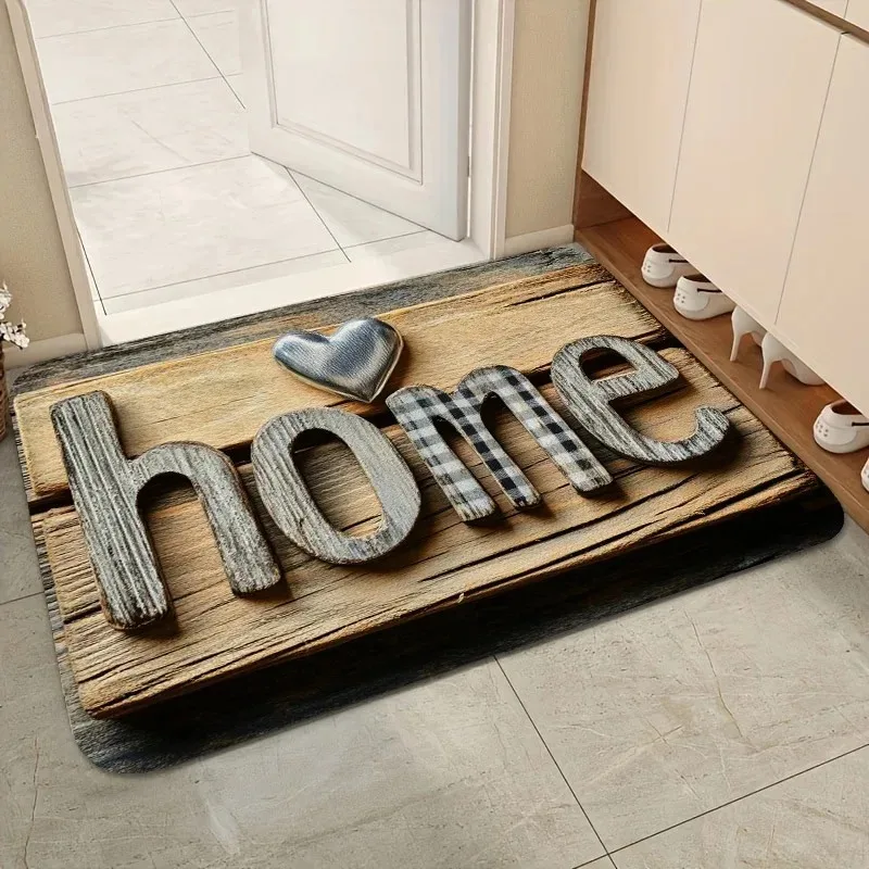 Home Sweet Heart Homeet Muster Neue Eingangsbodenmatte Kristall Samt Bodenmatte Badezimmer saugfähige Fuß Fußmatte Dekoration