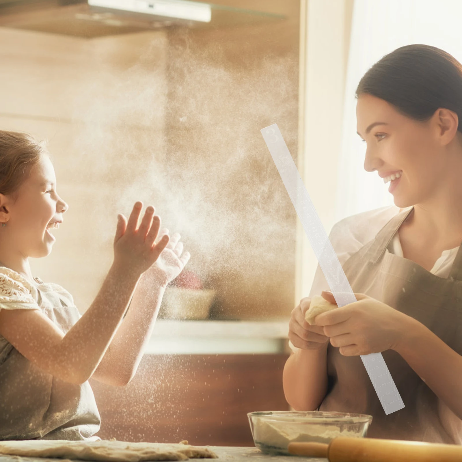 

2pcs Transparent Acrylic Baking Ruler Dough Thickness Guide Cookie Leveling Tool Snack Baking Ruler Kitchen Tools