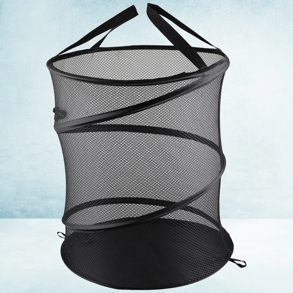 

Foldable Laundry Basket Mesh Design Space Saving For Bathroom Kitchen Hotel Breathable Clothes Storage Container Foldable