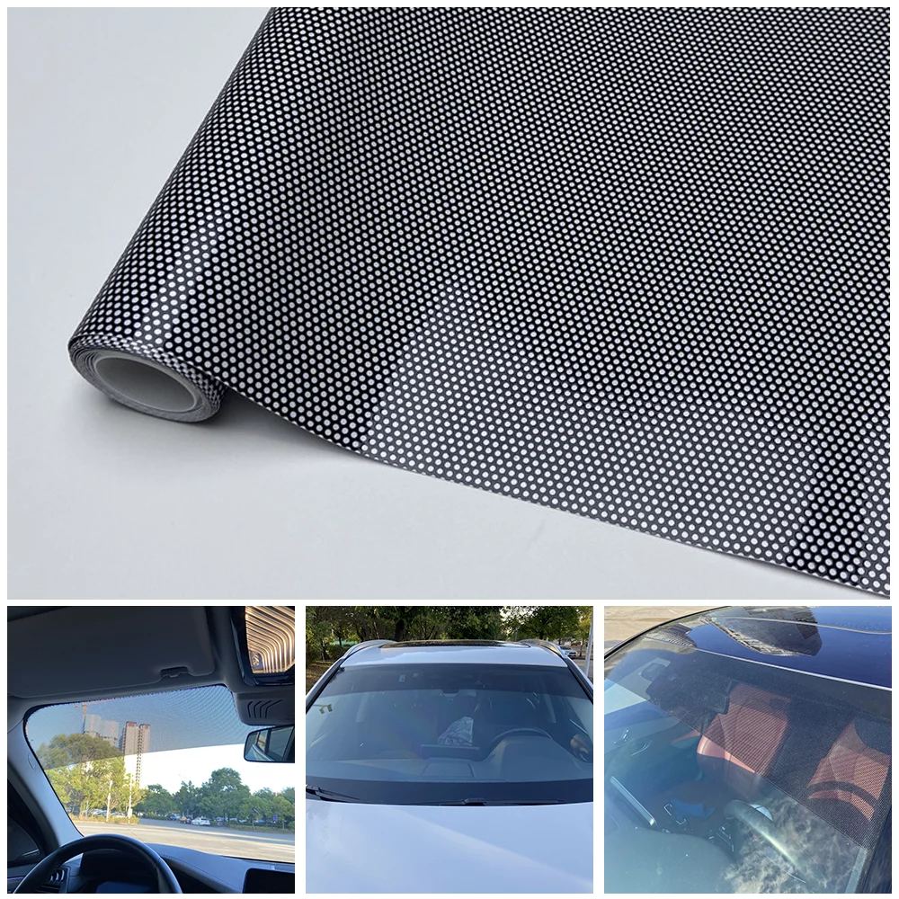 Schwarze One-Way-Vision Fly-Eye-Tönungsfolie Perforierte Vinyl-Autofensterfolie Scheinwerfer-Tönung Auto-Aufkleber