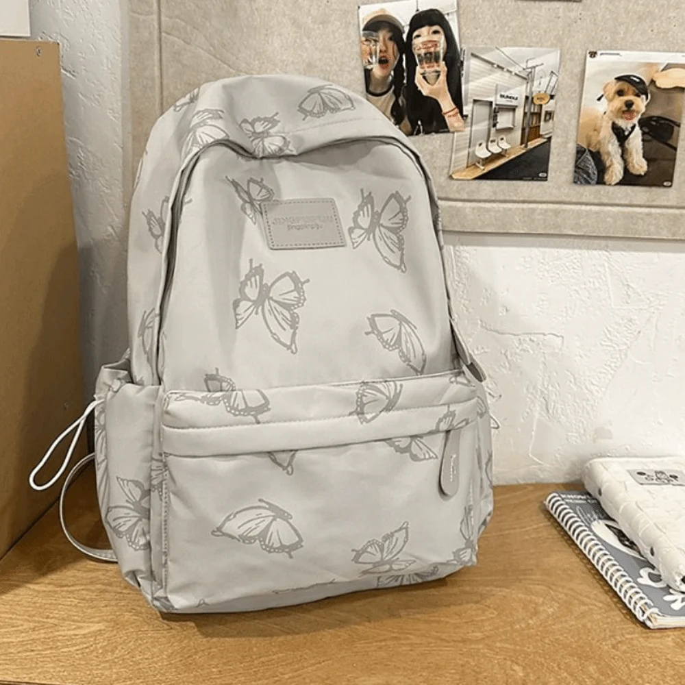 Tragbarer kleiner Schmetterlingsrucksack im koreanischen Stil, einfarbig, mit Reißverschluss, Schultertasche, Handtasche, Fitness-Freizeitrucksack für Outdoor-Aktivitäten. – Detail 9
