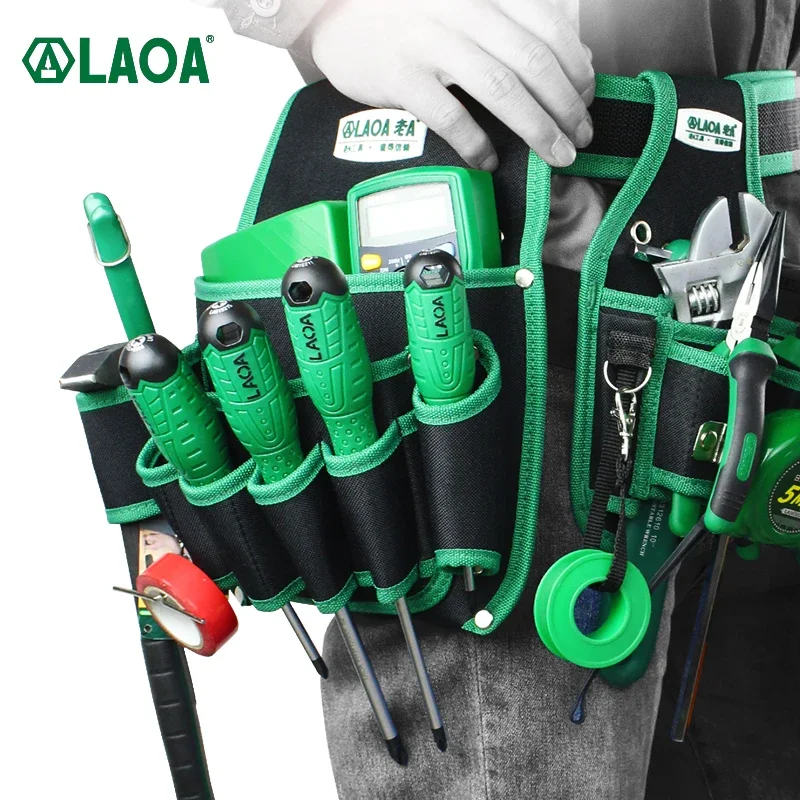 LAOA Multi-function Storage Bag Oxford Cloth Waist Pack Hardware Repair Tool Pocket Wrench Pliers Electrician Household Belt