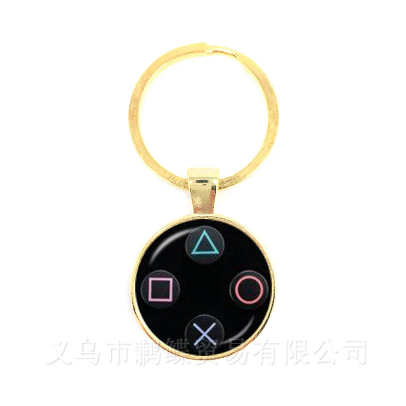 Creative Jewelry Art Picture Keychain Geeky Perfect Gift Idea Men Video Game Controller Man 25mm Glass Dome Keyring