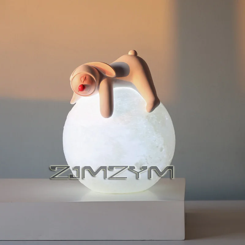 

LED Night Light Cute Rabbit Resin Lamp LED Nightlights Home Bedside Room Decoration Birthday Gift