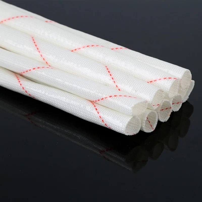 1/5/10PCS Yellow Wax Tube High Temperature Insulated Wire Casing Glass Fiber Tube Flame Retardant Wire Protector Sleeve Pipe