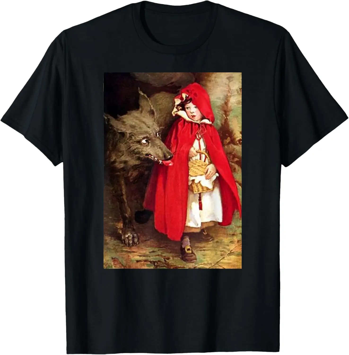 Vintage Fairytales Bad Wolf and Little Red Riding Hood T-Shirt