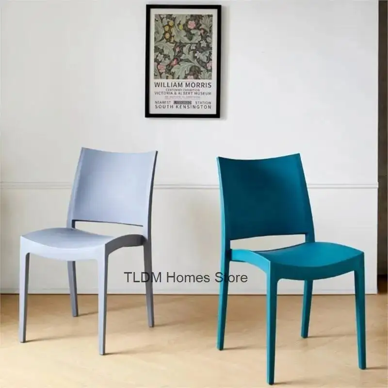 Stool Stacked Plastic Can Chair Adult Modern Backrest And Be Simple Saddle Restaurant Chair Chaise Salle A Manger Dining Chair