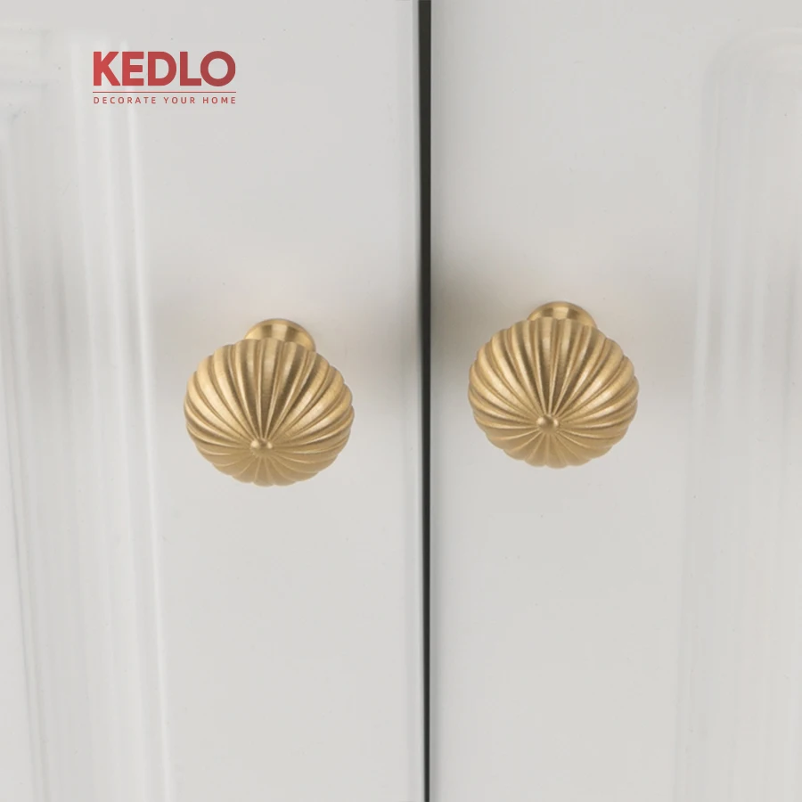KEDLO Moderner Minimalistischer Luxus-Massivmessing-Schubladengriff für Küchenschränke, Gebürsteter Messingknopf – Detail 6