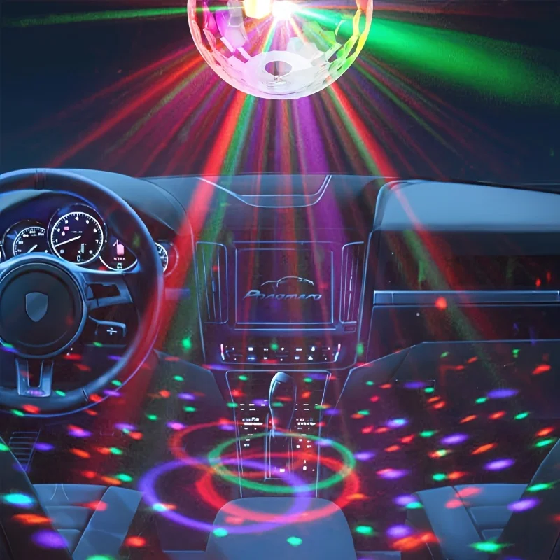 LED Magic Ball Light Car Atmosphere DJ Light Disco Light With BT Speaker Car Decor Lights LED Stage Lamp Birthday Christmas Part