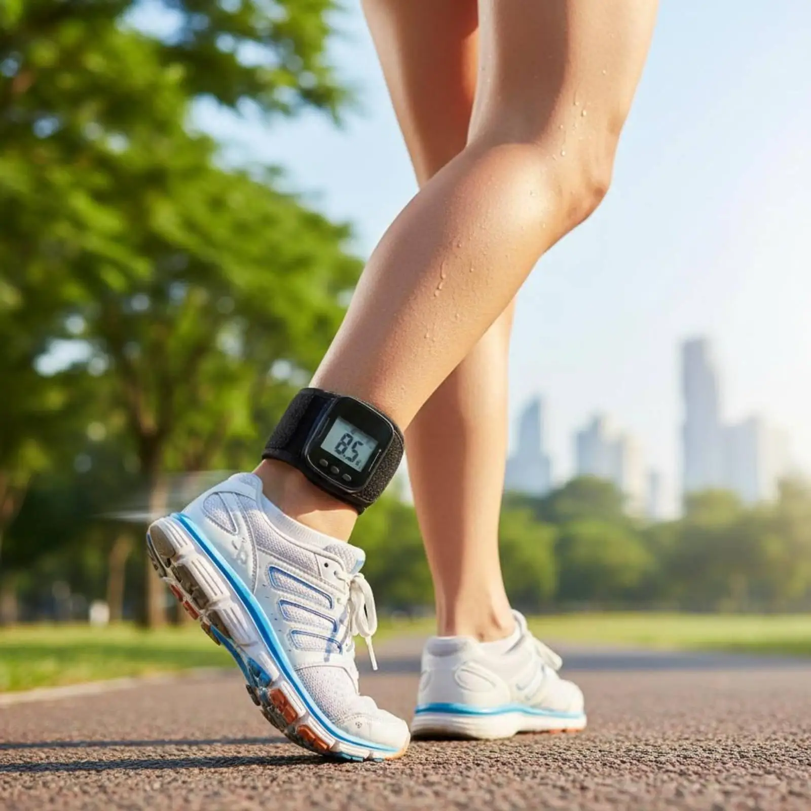PVC Window Ankle Pedometer Holder Adjustable Step Counter Strap Sports Accessory for Foot Tracking Workout
