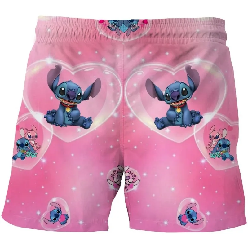 Disney Stitch Beach Pants Casual Sports Shorts Summer Outer Wear Swimwear Clothing Man Woman Beach Shorts Couple Sweatpants Gift