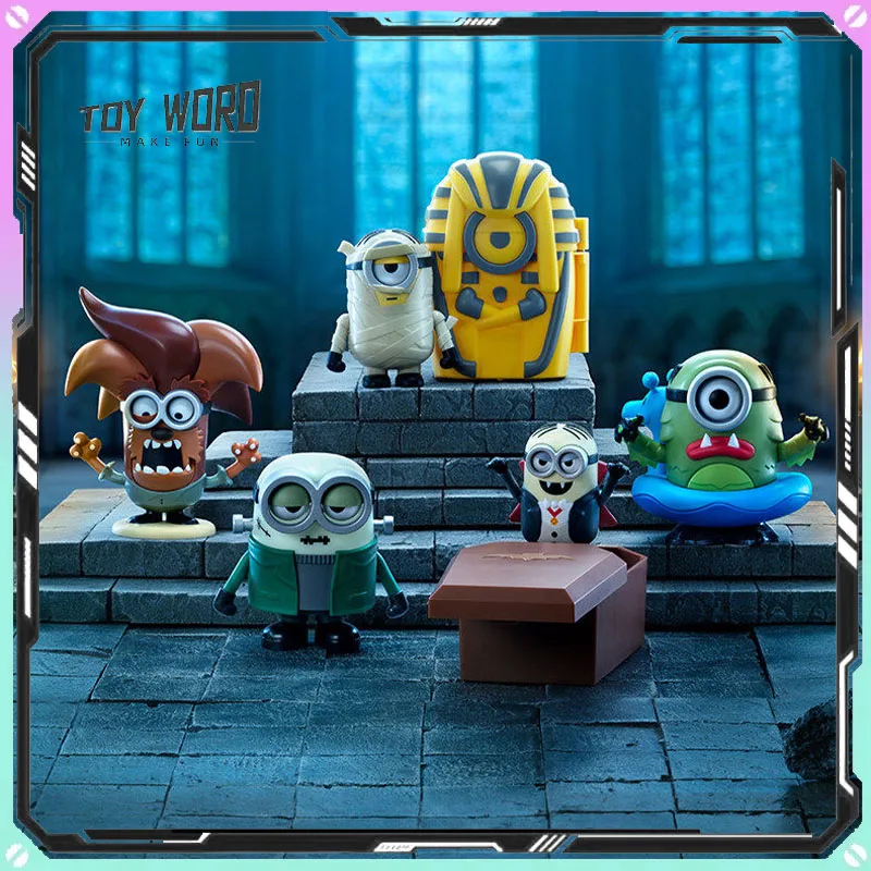 Caja ciega de 52 juguetes, serie Monster Minions, caja misteriosa, adorno de movilidad mecánica, colección personalizada, juguete para regalo de cumpleaños Kawaii