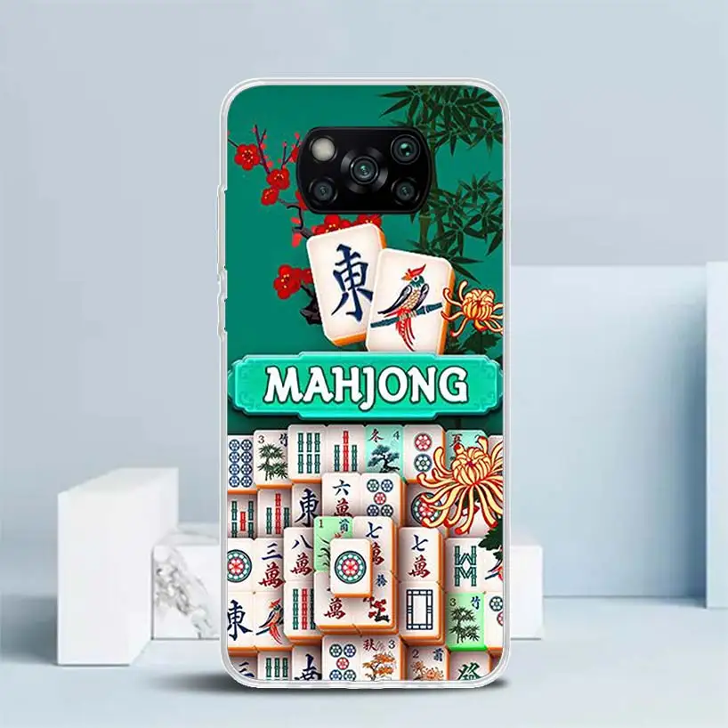 Creative Mahjong Soft Cover for Xiaomi Poco X5 Pro X4 Gt X3 Nfc M5S Print Phone Case M4 M3 M2 F3 F2 F1 Mi Note 10 Lite Coque