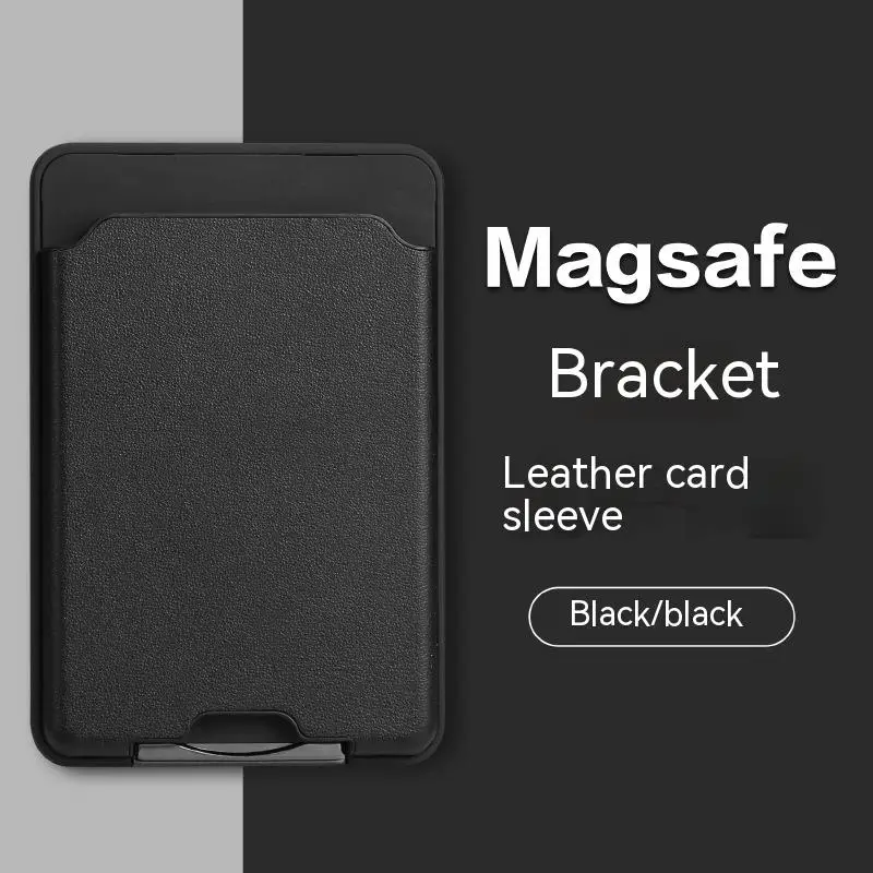 Manufacturers Direct Selling PU Leather Magsafe Magnetic Card Bag  Mobile Phone Stand Or 3M Paste Desktop Holder