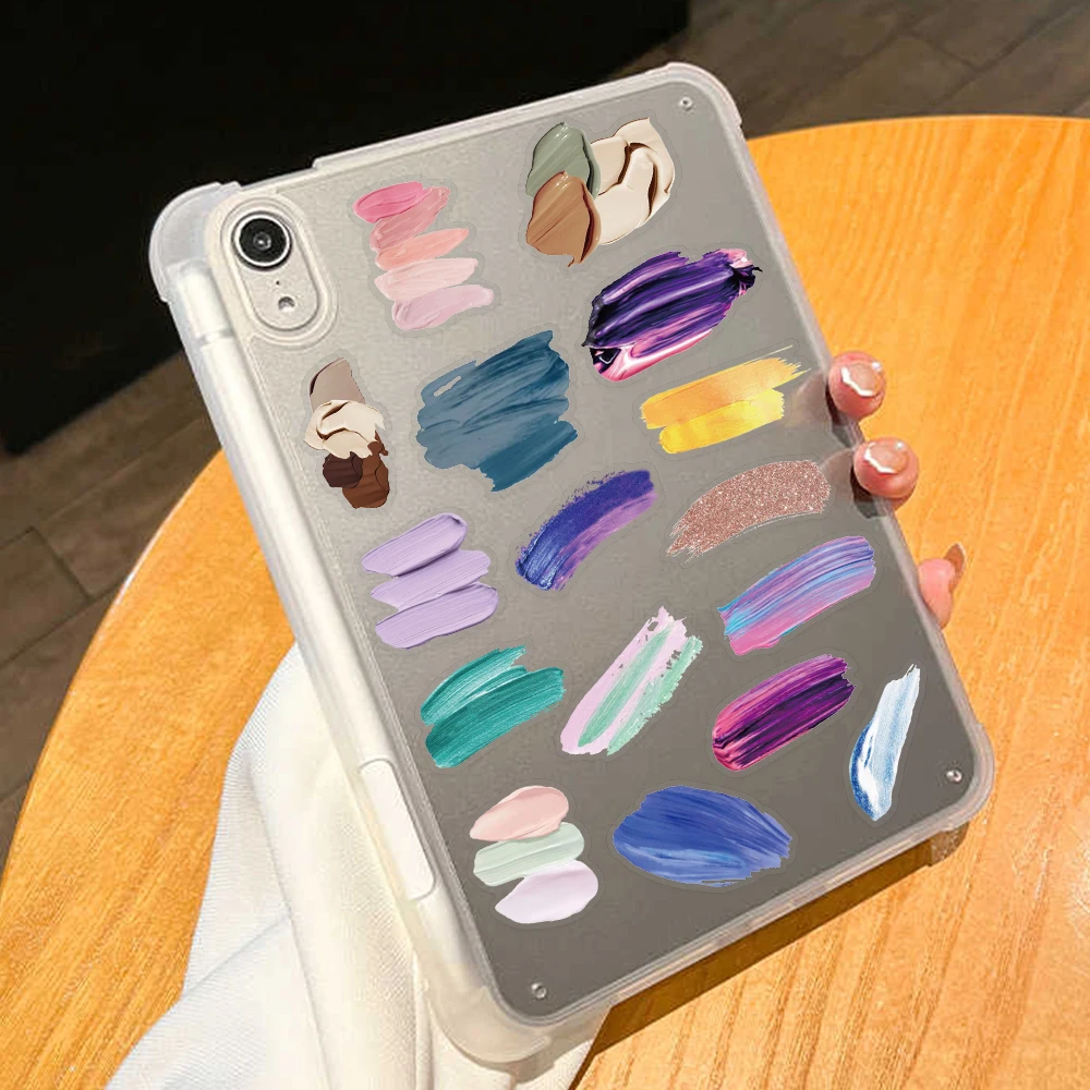 50 stuks kleurenpalet PET-stickers stickers voor laptop koffer skateboard gitaar DIY esthetische transparante stickers creatieve geschenken