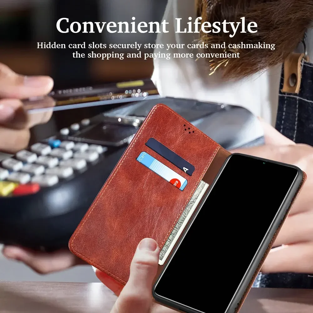 Realme GT NEO 6 6SE GT 6 6T Flip Case Leather Retro Luxury Holder Magnet Wallet Book Full Cover For Realme GT 6 6T Bags BSLY