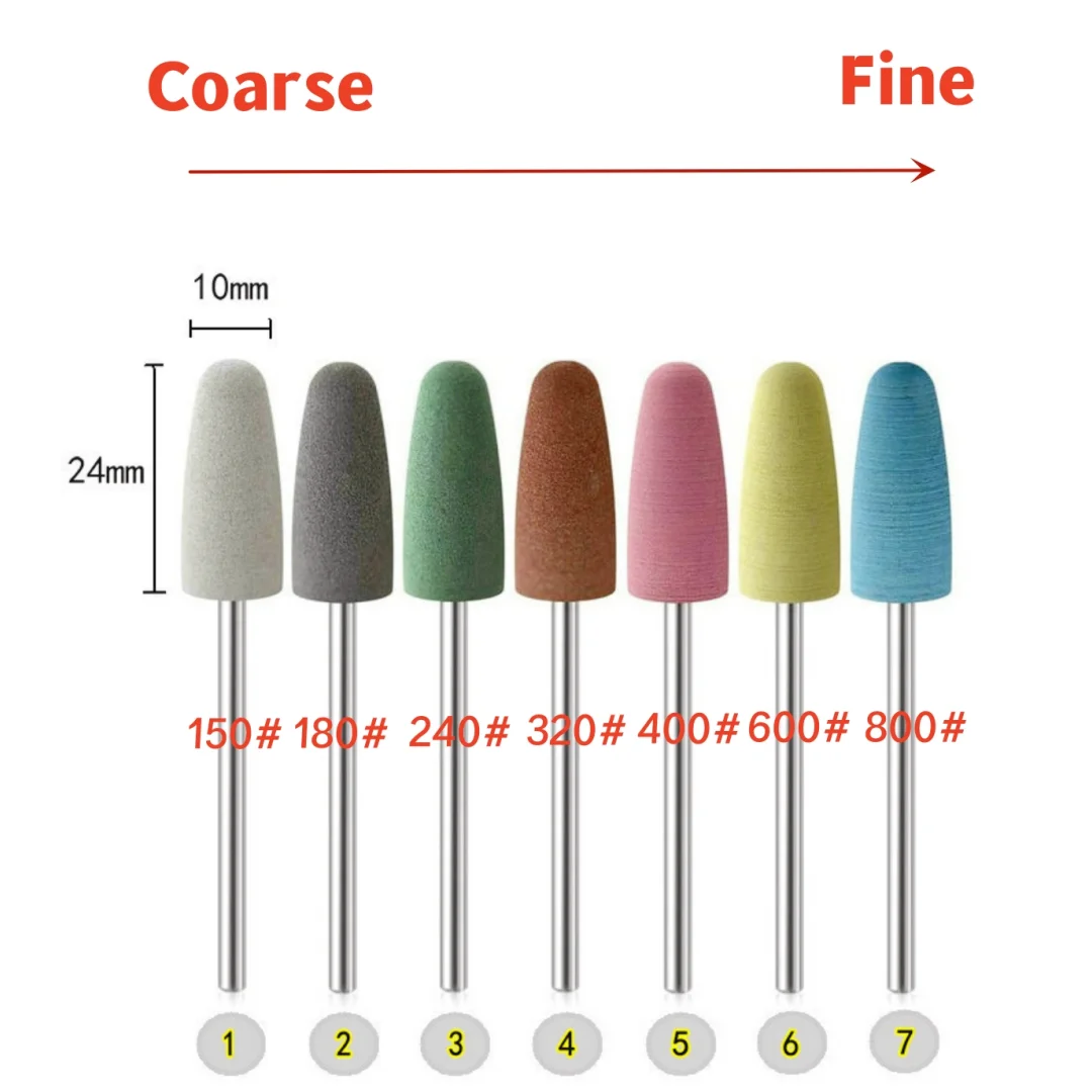 10 قطعة/المجموعة السيليكون مسمار تلميع مثقاب الخشب غرامة إزالة الجلد الميت الروسي مانيكير المعالجة المسبقة سيليكون المطاط رأس مطحنة #3