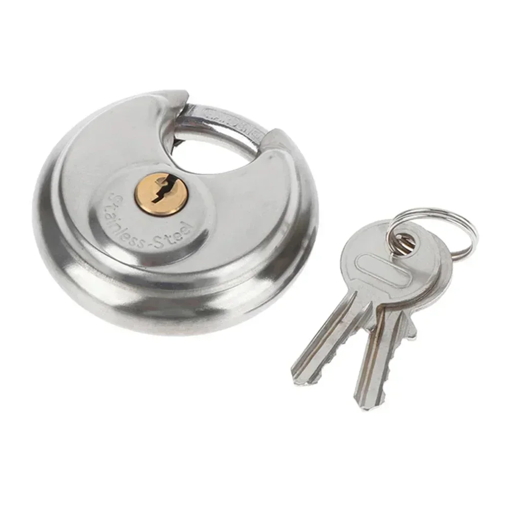 60/70/80/90MM Waterproof Stainless Steel Disc Lock With Key With 3/8-Inch Shackle Outdoor Padlock For Storage Unit