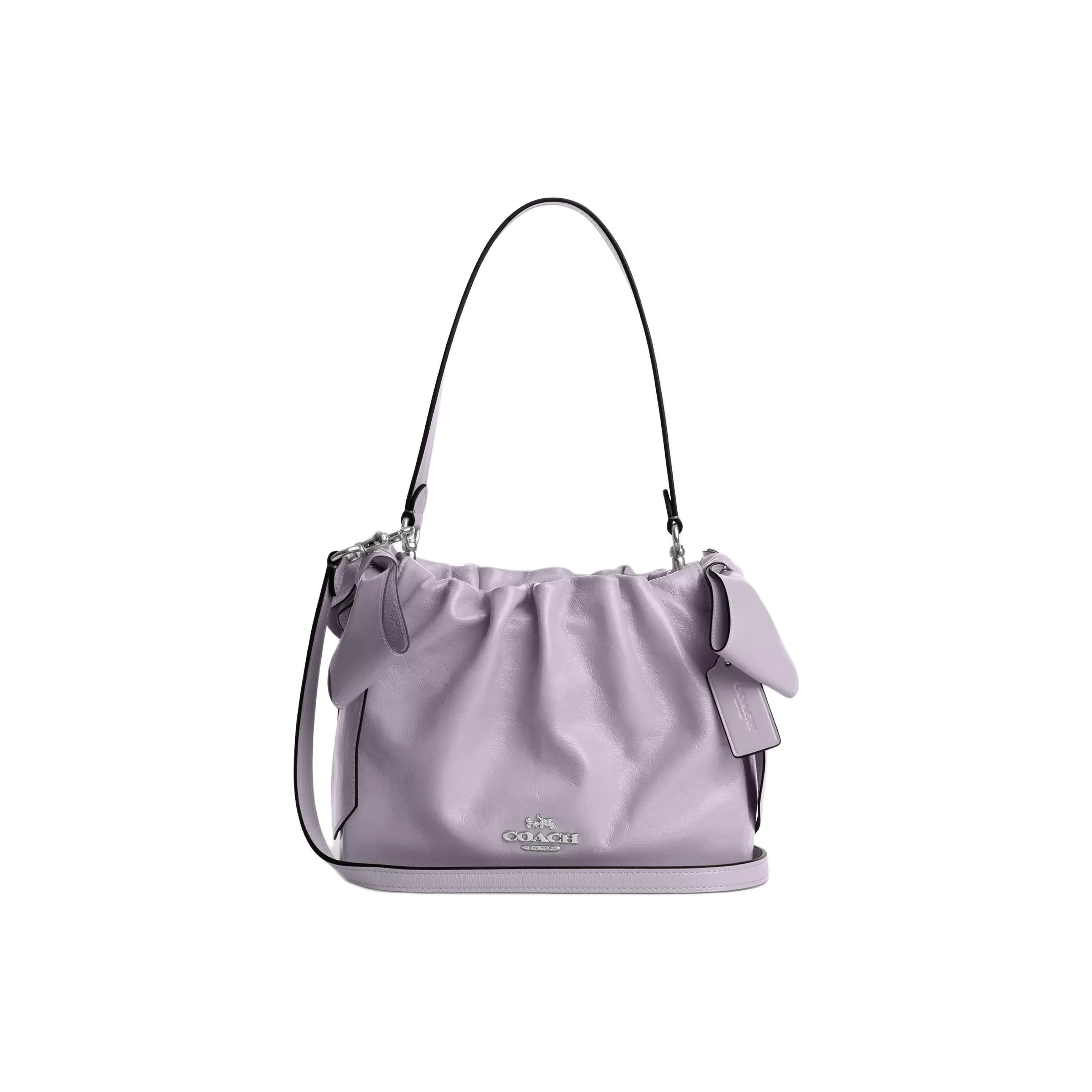 COACH Faye Shiny Wrinkle Leather Shoulder Bag Small Women's Purple CDY92-SVYW6