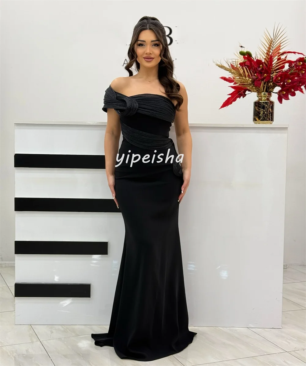 ที่กําหนดเองการจับคู่แฟชั่น JERSEY จีบ Ruched Mermaid Off-the-ไหล่ชุดยาว Bespoke โอกาสชุดประณีต Elegant