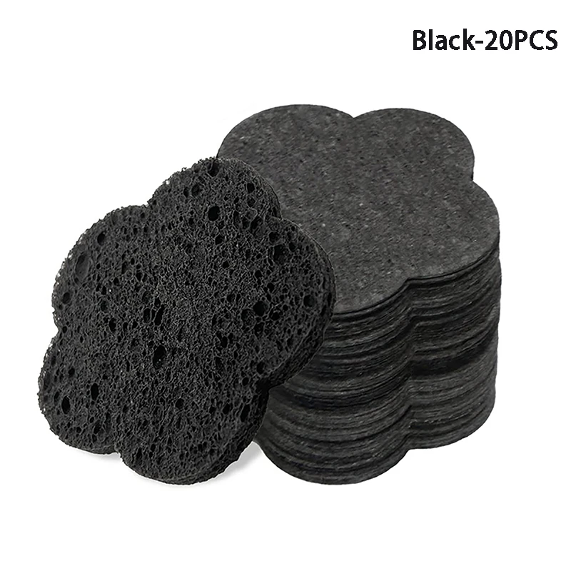 매화 모양의 얼굴 클렌징 스펀지 패드, 각질 제거 마스크, 페이셜 스파 마사지, 메이크업 제거용, 두꺼운 압축 천연 셀룰로오스