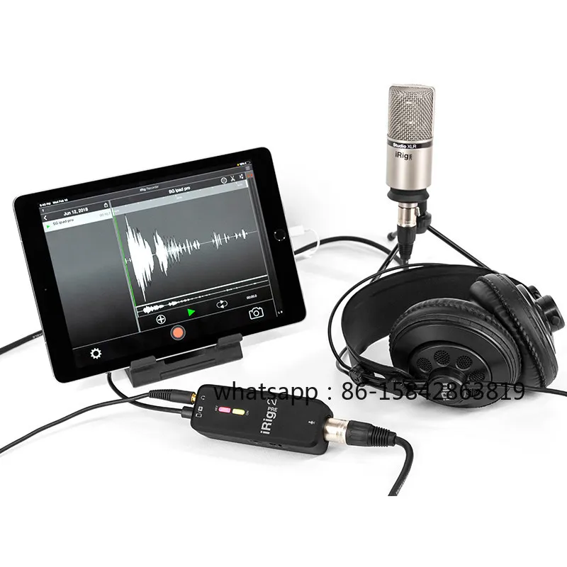 IRig Pre 2 Portable Microphone Preamp Capacitive Dynamic Microphone Speech Recording Karaoke