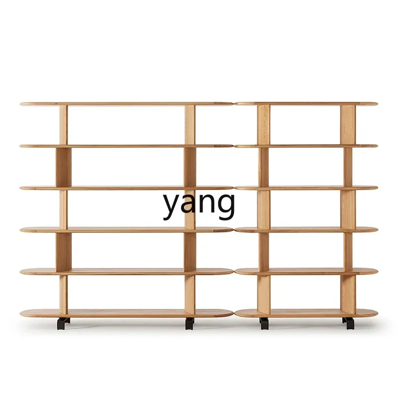 

LXL Wood Color All Solid Wood Silent Style Bookshelf Storage Floor Wall Bookcase