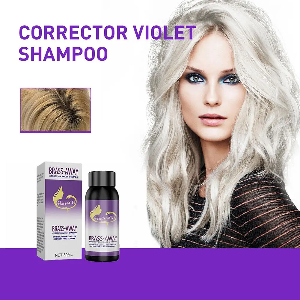 

Purple Shampoo Professional Yellow Removal Non-irritating Shampoo Hair Hair Fading After Remedy Hair Gray Yellow D0S4