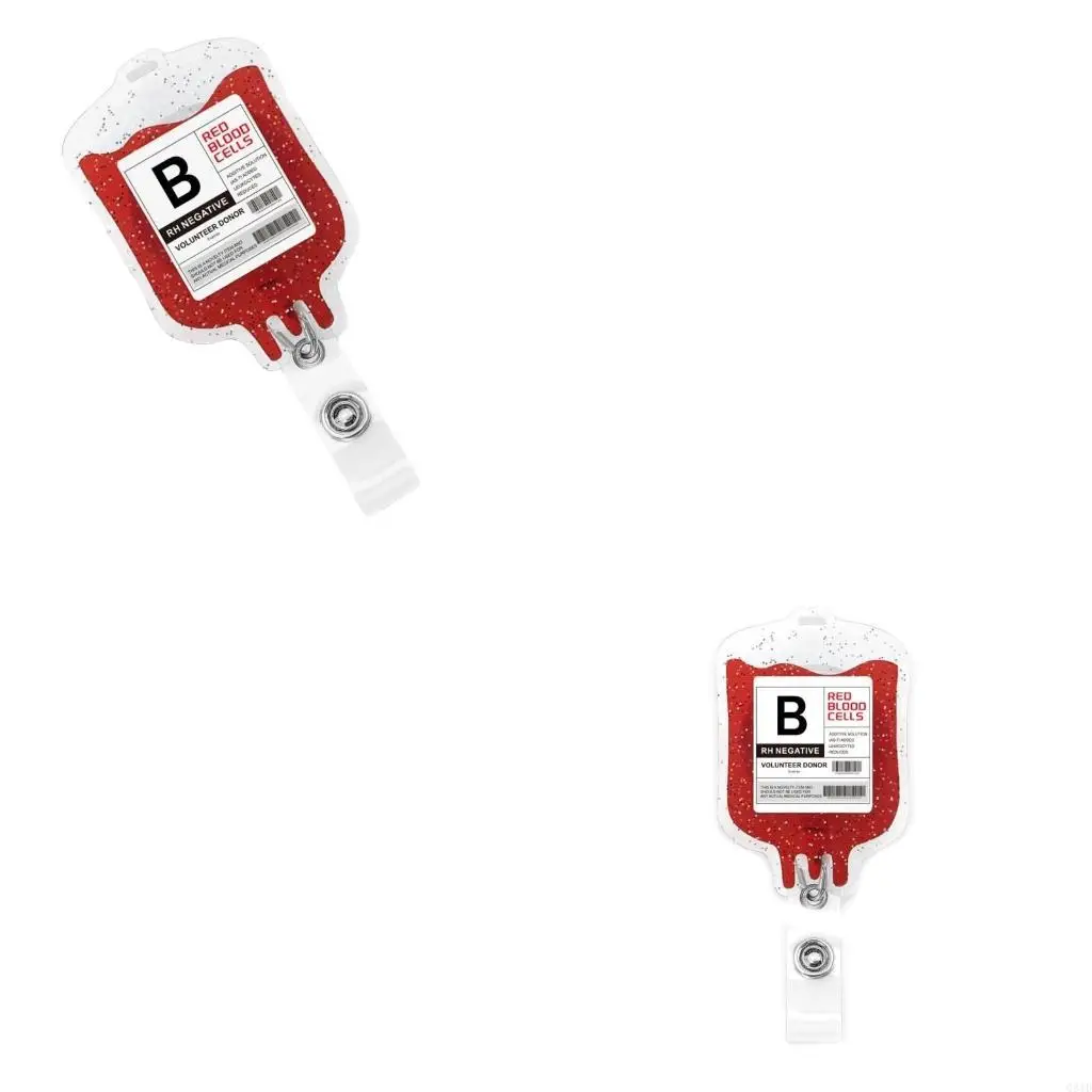  Blood Type Badge Reel Acrylic Material Badge Holder Perfect for Hospital Staff
